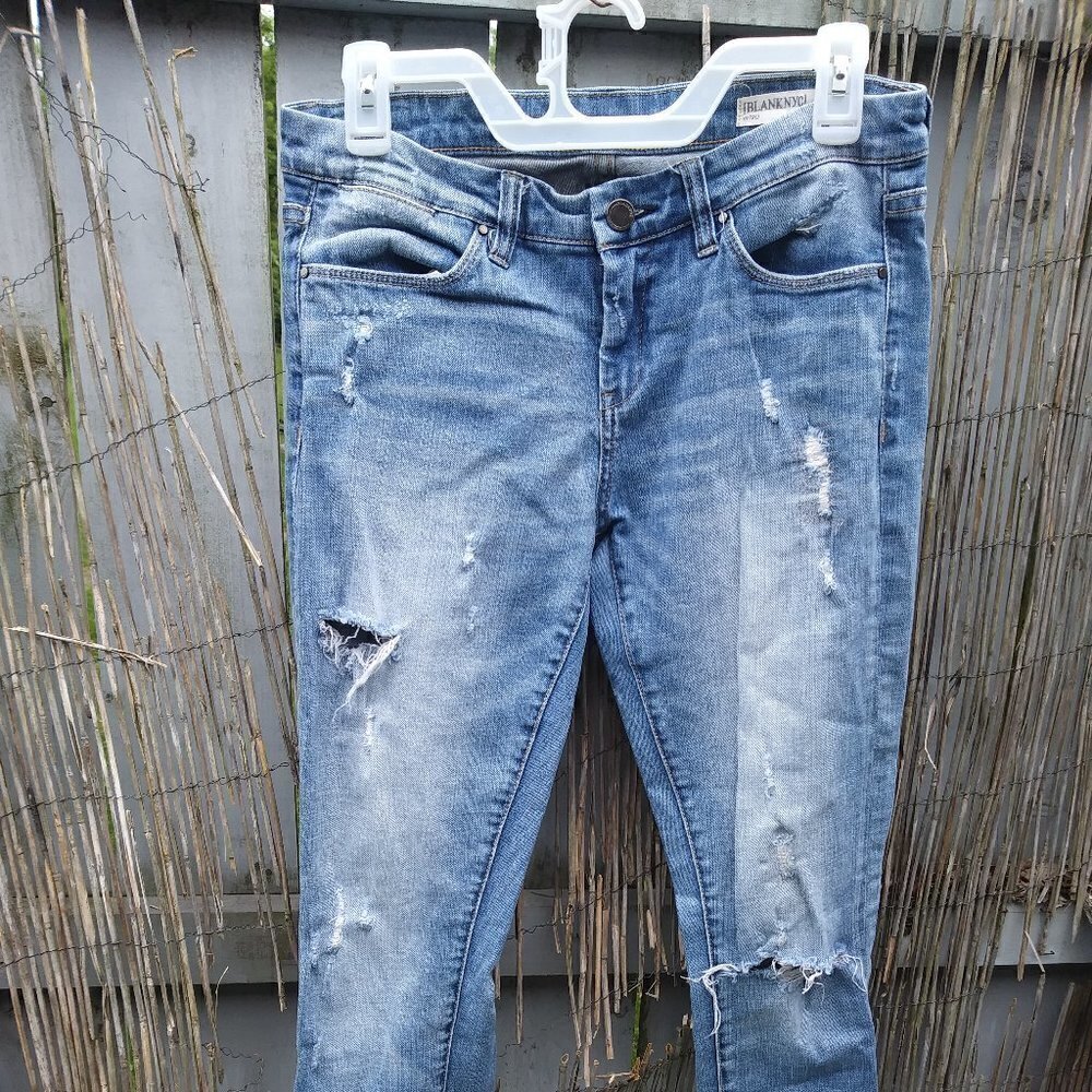 BlankNYC Intro Distressed Blue Denim Jeans - Women - 28